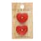 Organic Elements 1" Rustic Red Heart-Shaped Wood Buttons, 2ct.